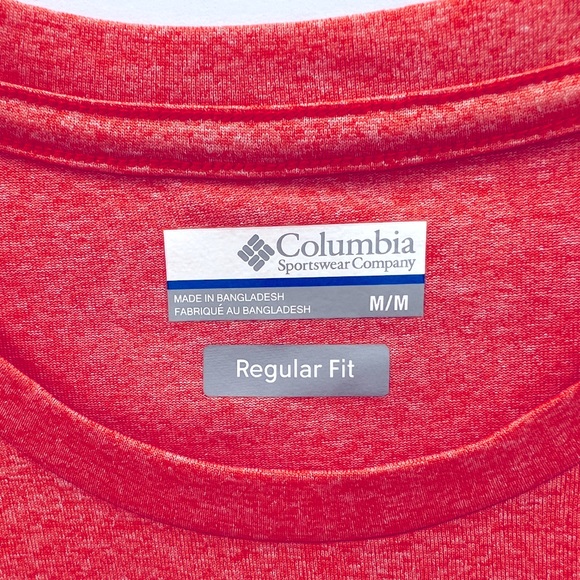 COLUMBIA RED SHORT SLEEVES T-SHIRT, SIZE MEDIUM, “OMNI-WICK” TECHNOLOGY - Picture 7 of 13